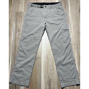 Prana Zion Khaki Belted Straight Outdoor Hiking Pants - Men Size Med X 30